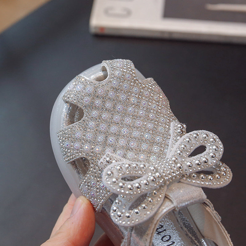 Feestsandalen met glitterdesign en lintbandjes