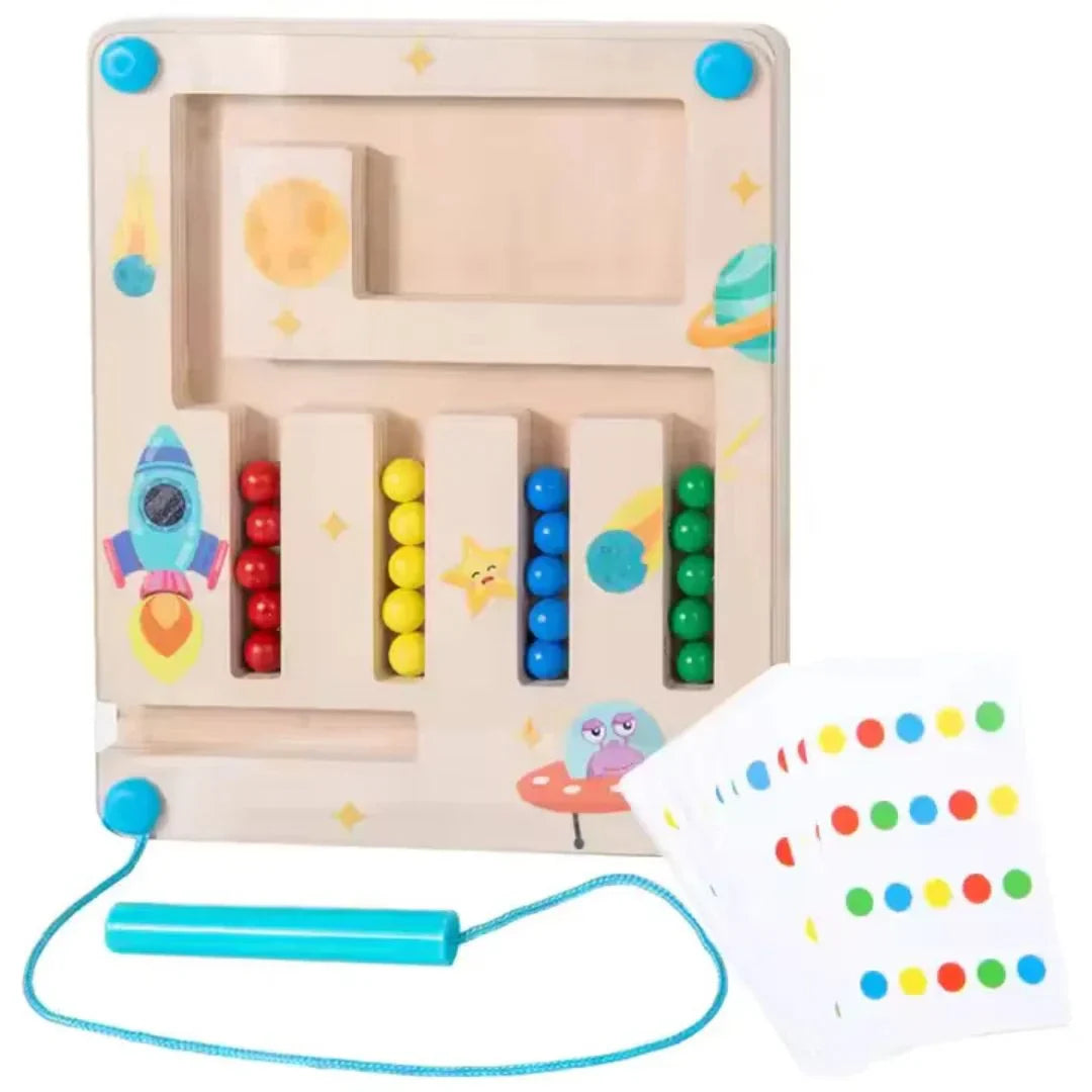 ColorMagnet – Holz Magnetisches Farb Sortierspiel mit Musterkarten für Kinder ab 3 Jahren
