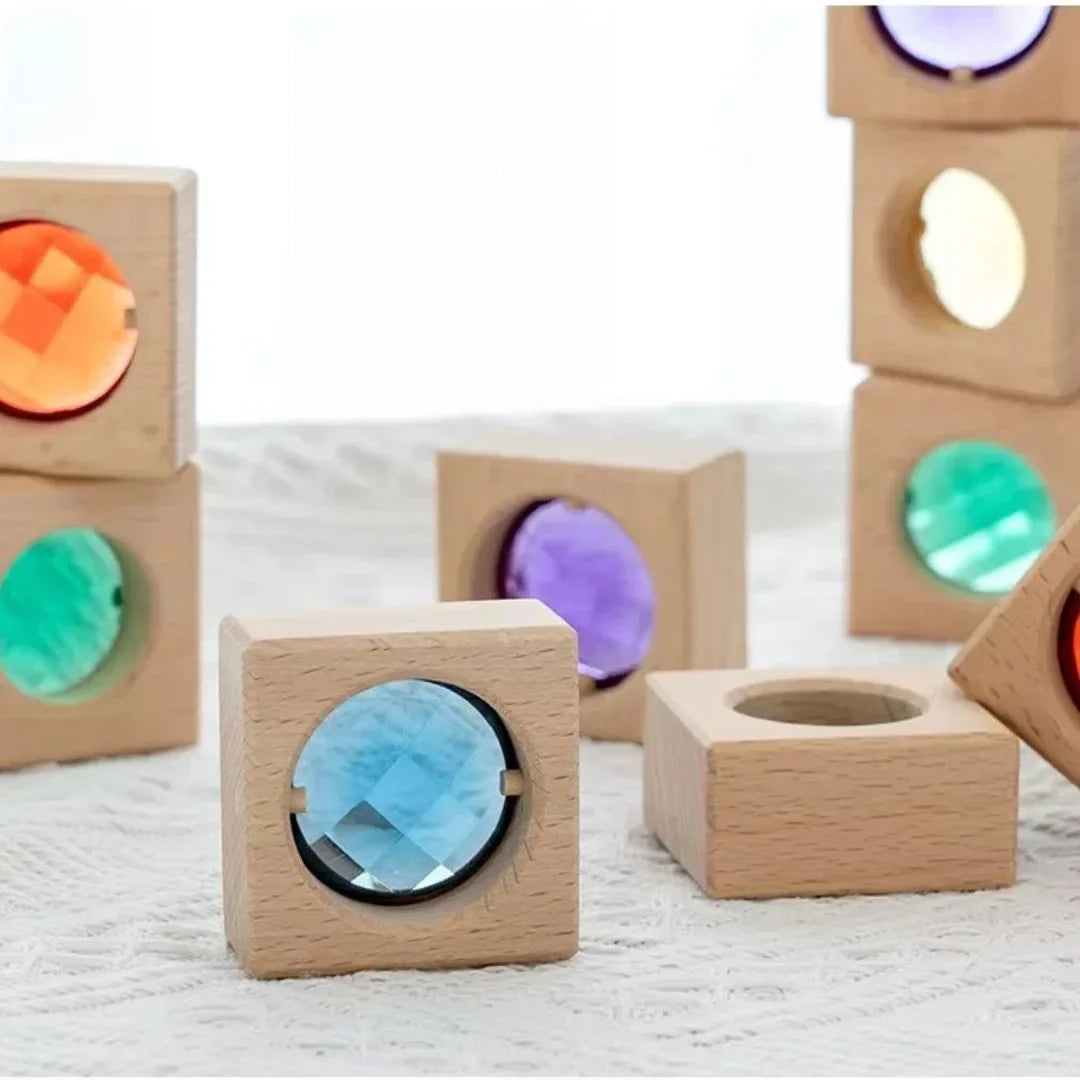 PrismiBlock Buchenholz Prisma Bausteine – STEM Spielzeug Ab 3