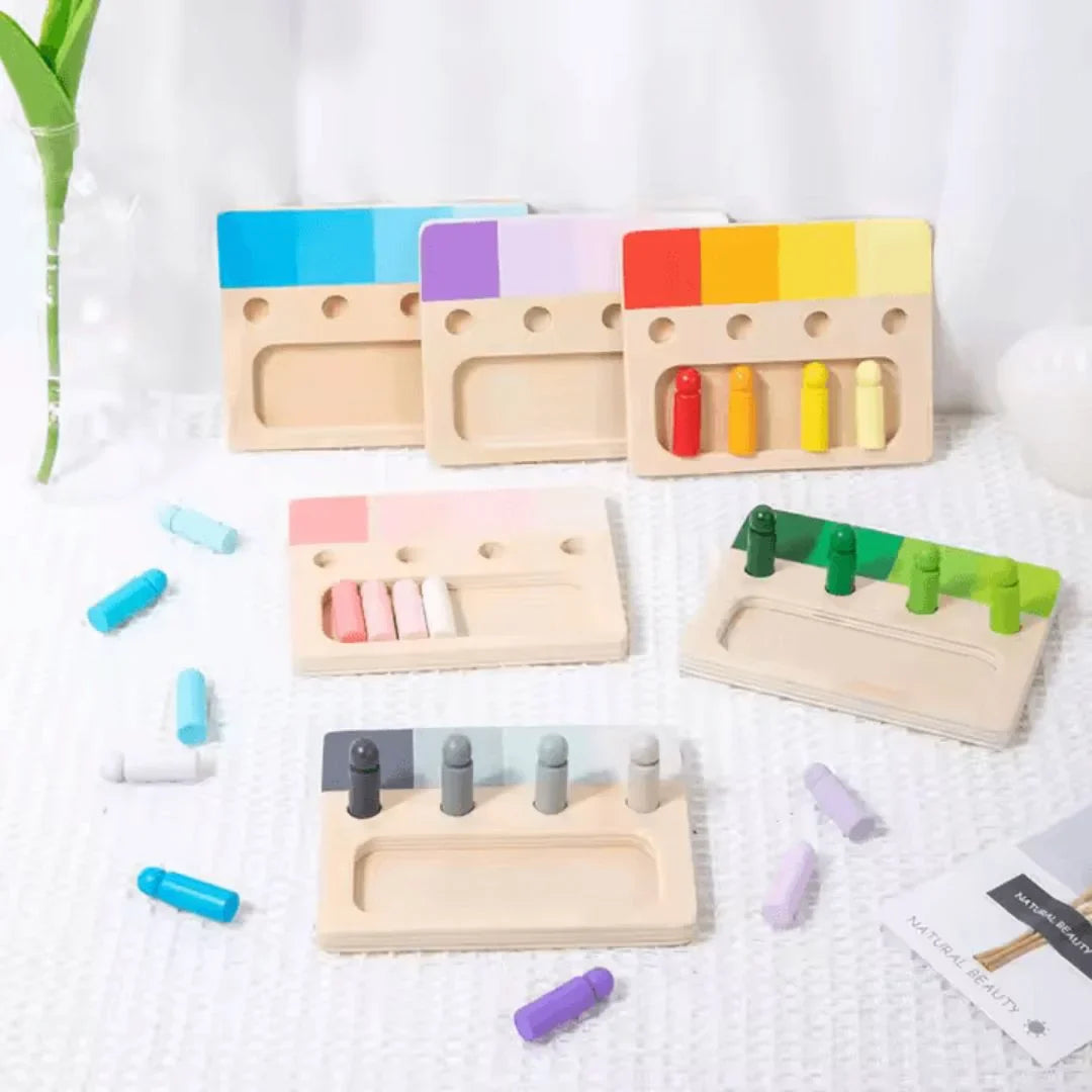 RainbowMatchers - Montessori-Lernbrett für Kinder ab 3 Jahren - verbessert die Feinmotorik