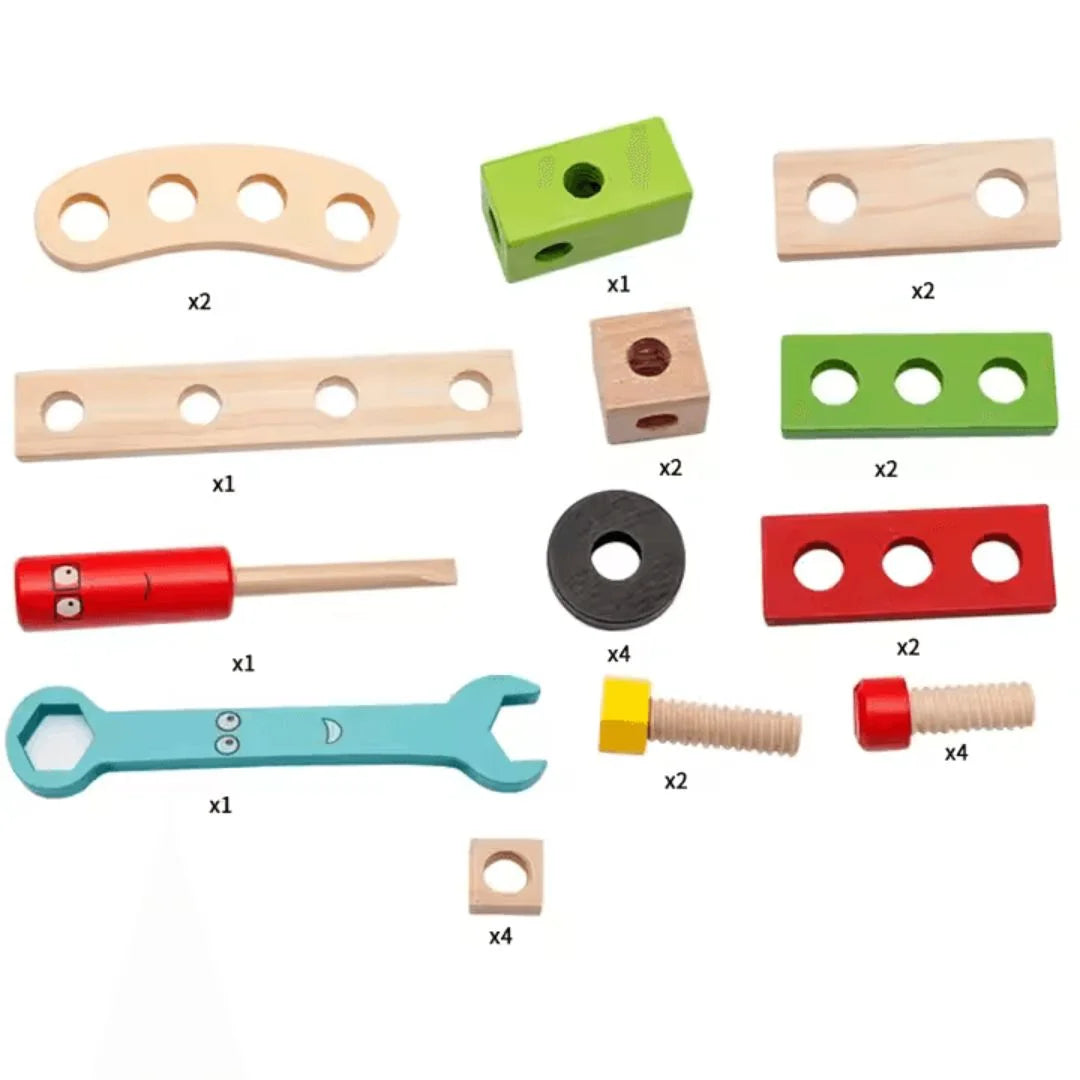 CraftietNest™ – Werkzeugkasten aus Holz für Kinder ab 3+ – Fördert Kreativität und Feinmotorik
