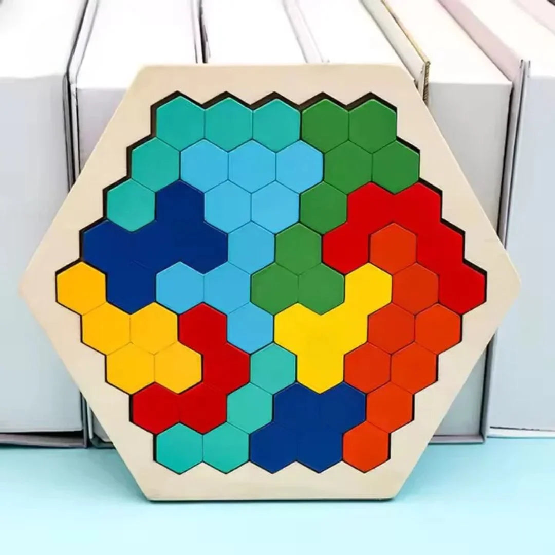 HexoCraft – Holz Sechseck-Puzzle für Kinder ab 4 Jahren