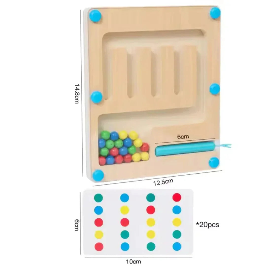 ColorMagnet – Holz Magnetisches Farb Sortierspiel mit Musterkarten für Kinder ab 3 Jahren
