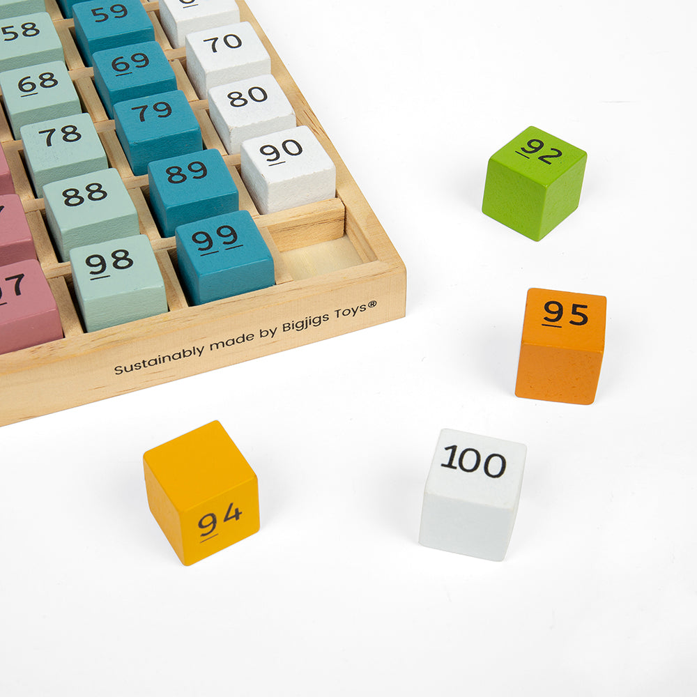 Bigjigs Toys Houten Nummerbak - Scandi