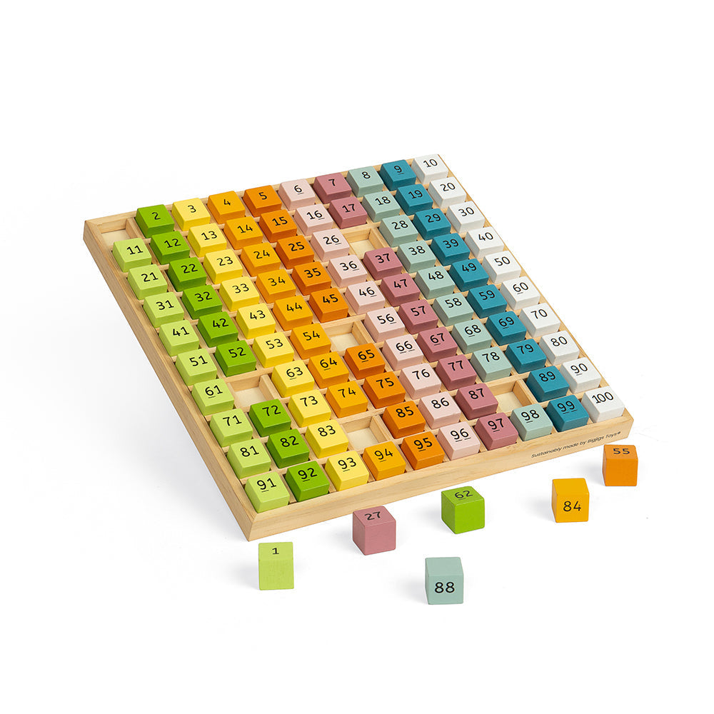 Bigjigs Toys Houten Nummerbak - Scandi