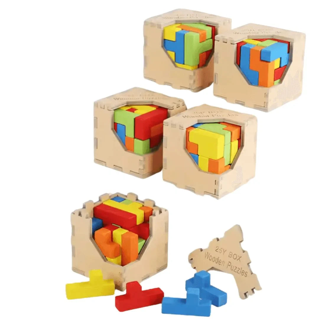 WoodieCraft – 3D Tetris-Puzzle-Zug für Kinder ab 3+ – Fördert Problemlösungsfähigkeiten