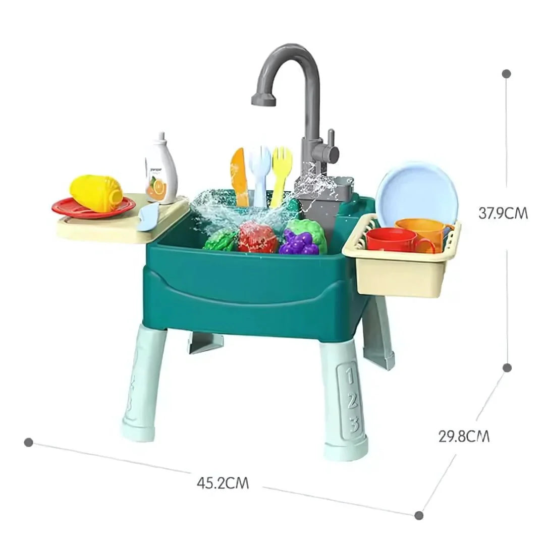 Sinksy – Wasserspiel-Spüle & Küchentisch für Kinder – Rollenspiel – Ab 3 Jahren