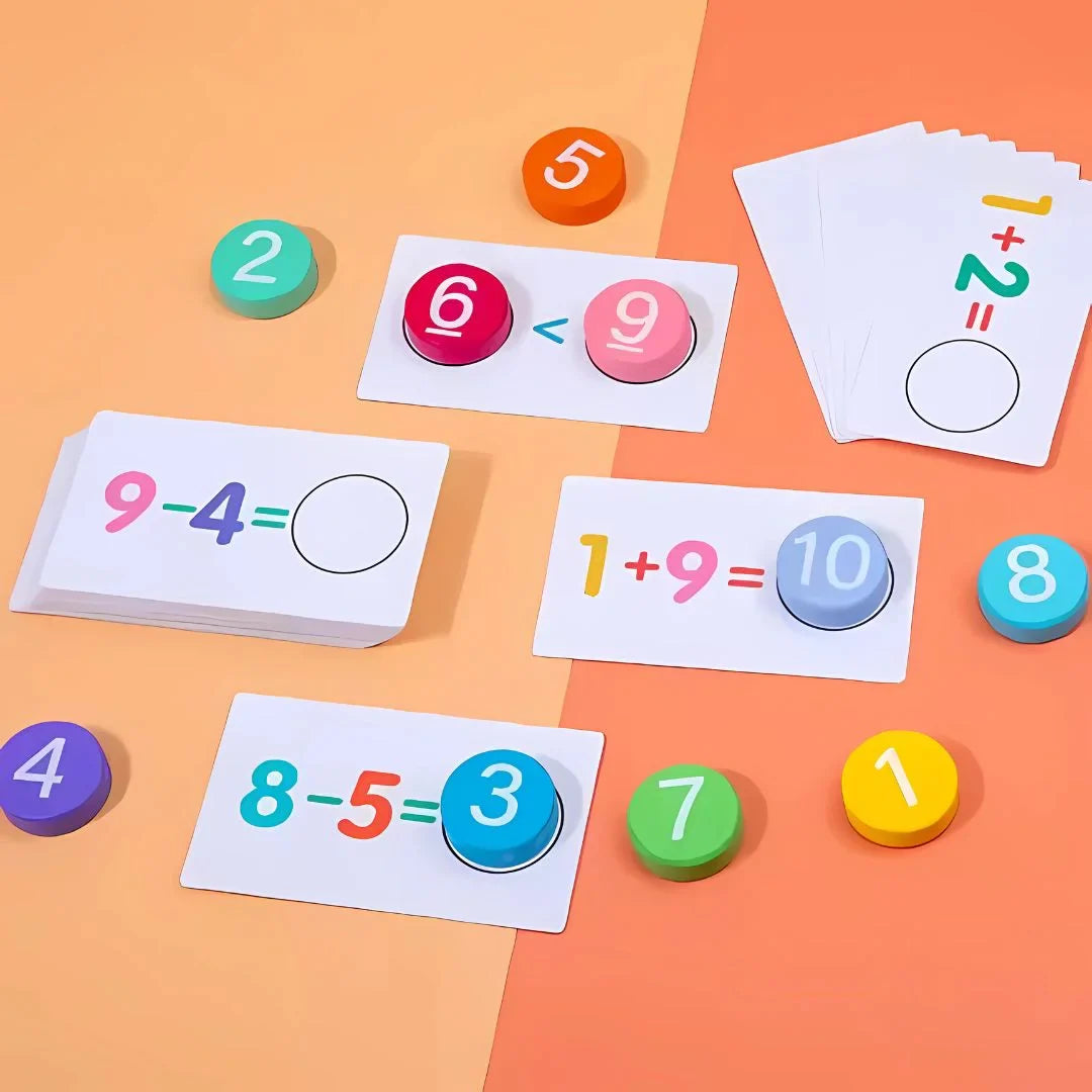 CountCaps Holz Zähl- & Rechenset für Kinder – Spielerisch Rechnen – Ab 4 Jahren