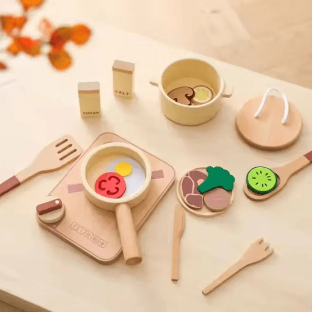 TinyCooks – Holzspielküche für Kinder ab 3+ – Fördert Fantasievolles Spiel