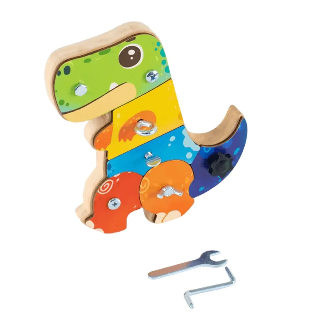 PlayCraft – Dinosaurier-Schraubbrett für Kinder ab 3+ – Fördert Feinmotorik