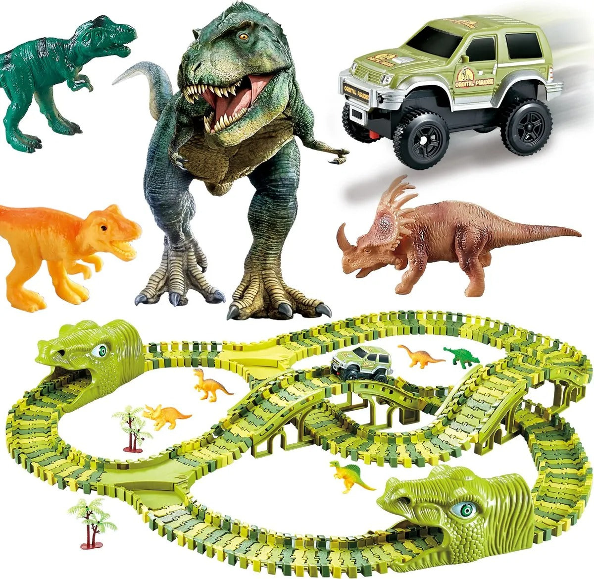 DinoRace - Jurassic-Dinosaurier-Rennbahn-Spielset