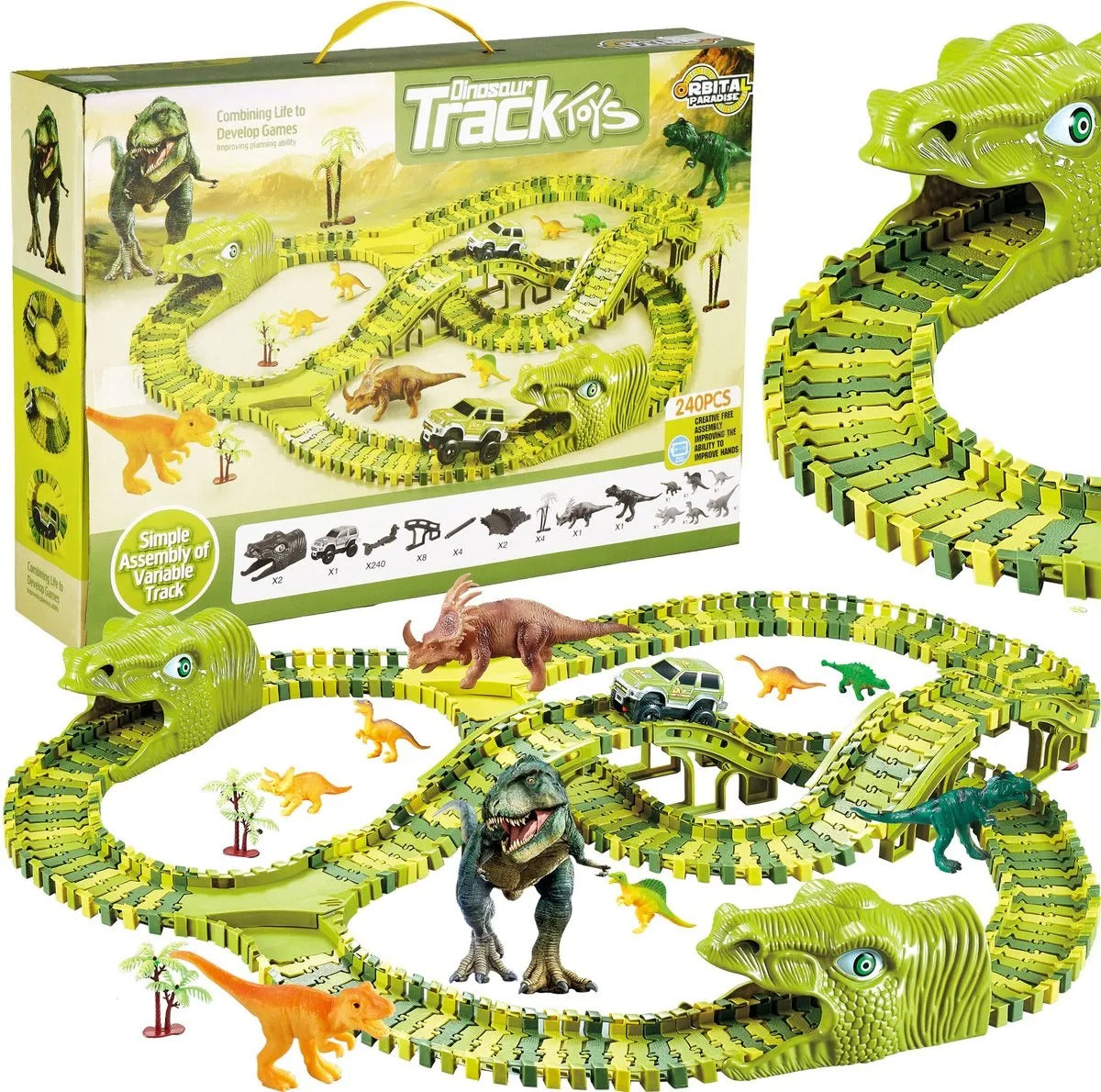 DinoRace - Jurassic-Dinosaurier-Rennbahn-Spielset