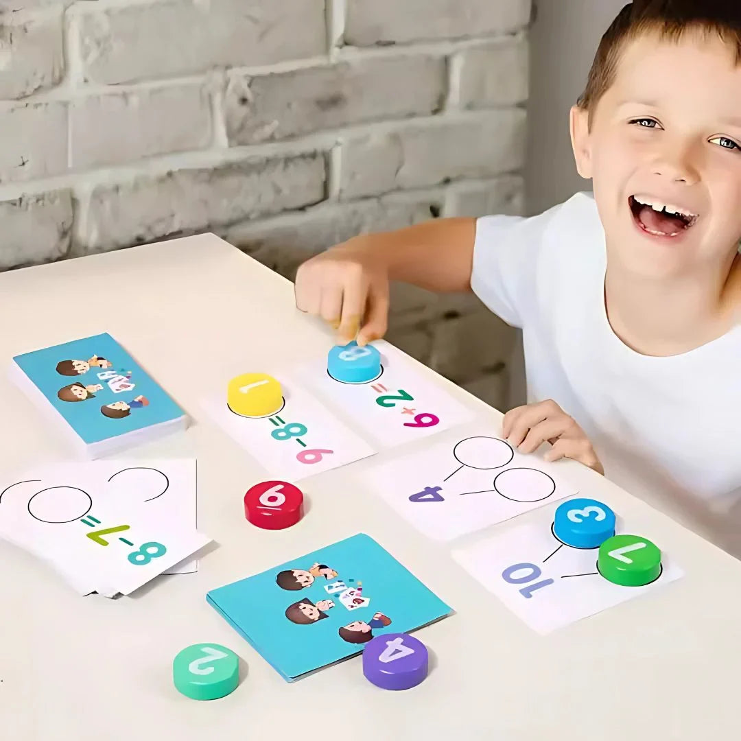 CountCaps Holz Zähl- & Rechenset für Kinder – Spielerisch Rechnen – Ab 4 Jahren