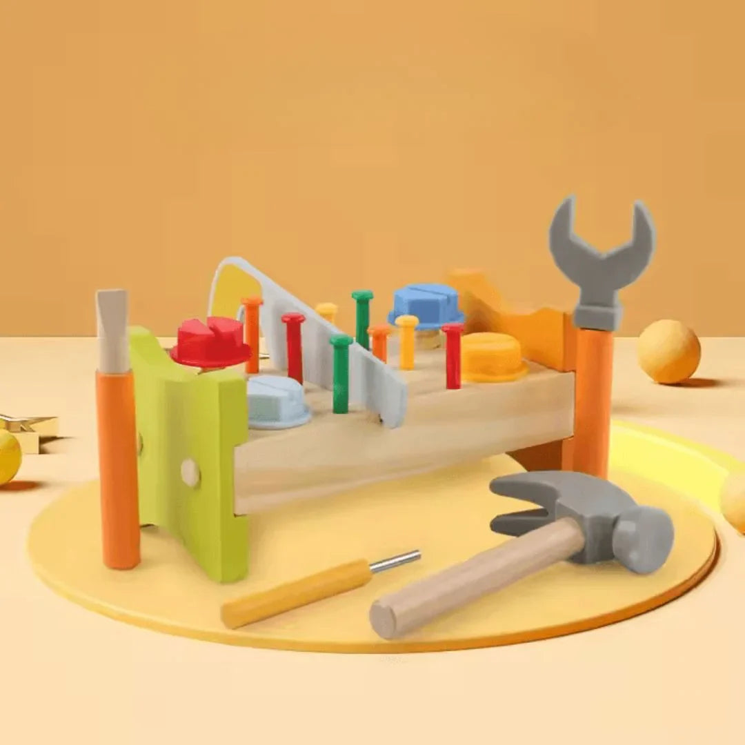 TinyTinker – Montessori Holzschraubbrett für Kinder ab 3+ – Fördert Feinmotorik