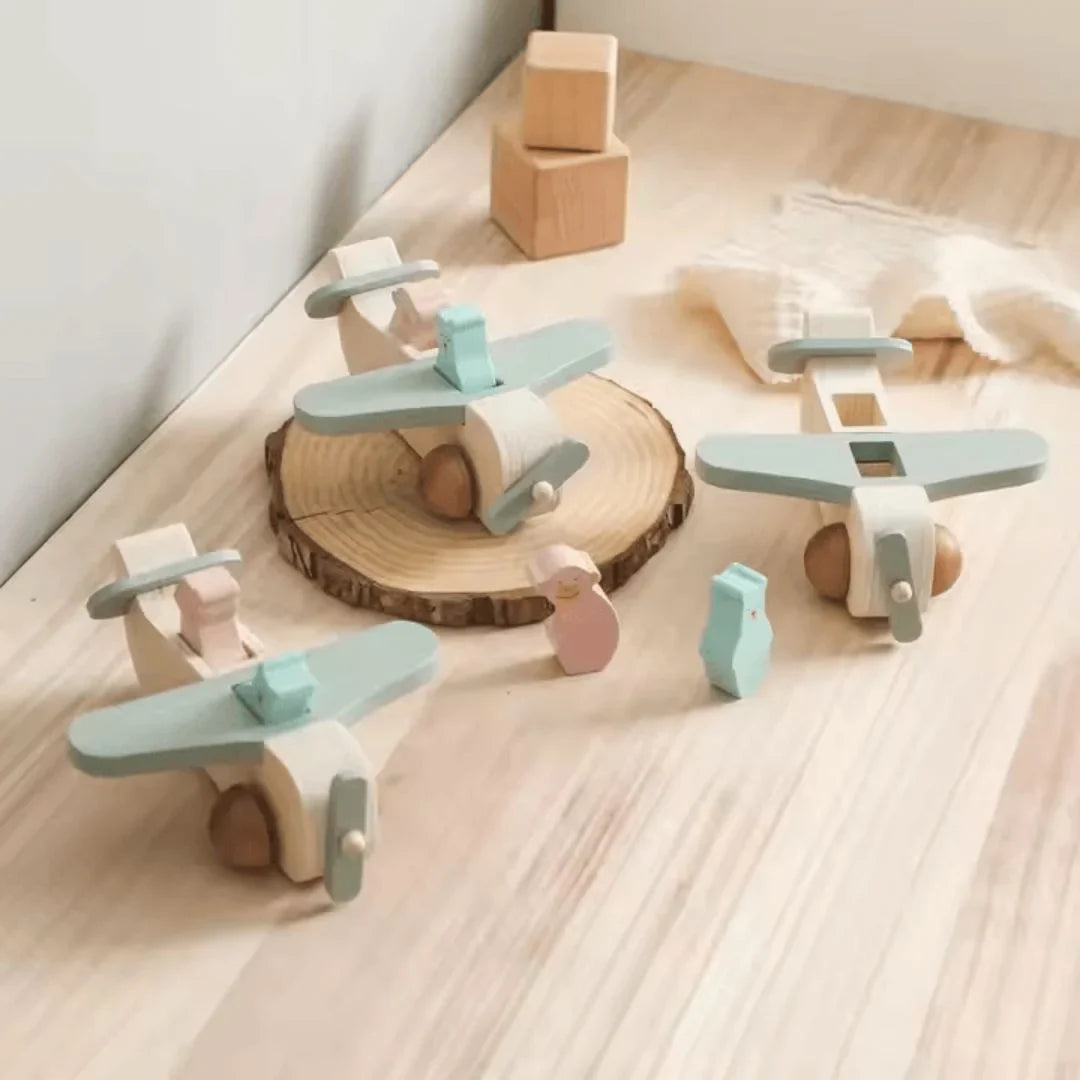 SkyCraft – Holzflugzeug-Spielzeug für Kinder ab 3+ – Fördert Kreativität und Motorik