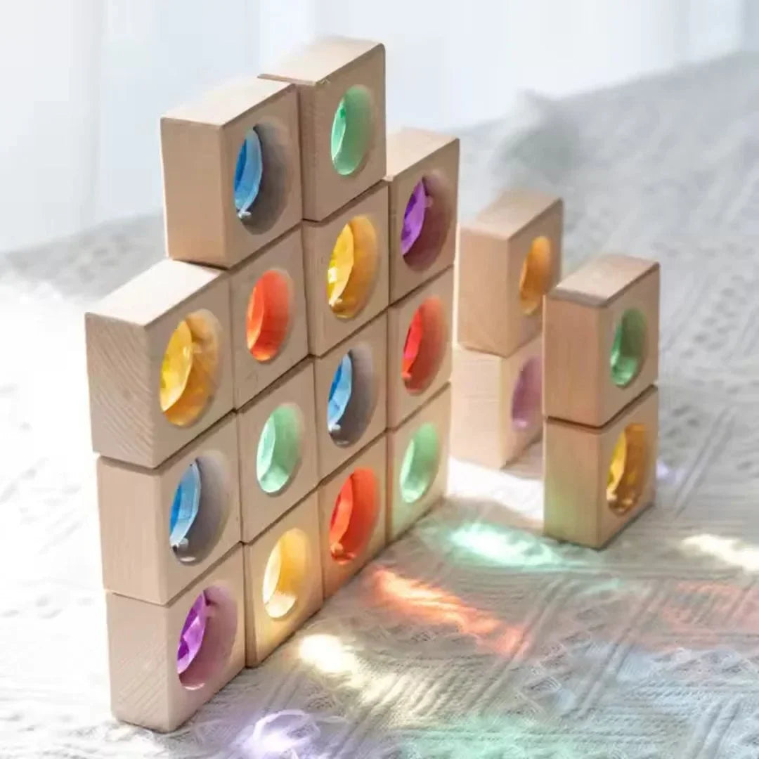 PrismiBlock Buchenholz Prisma Bausteine – STEM Spielzeug Ab 3