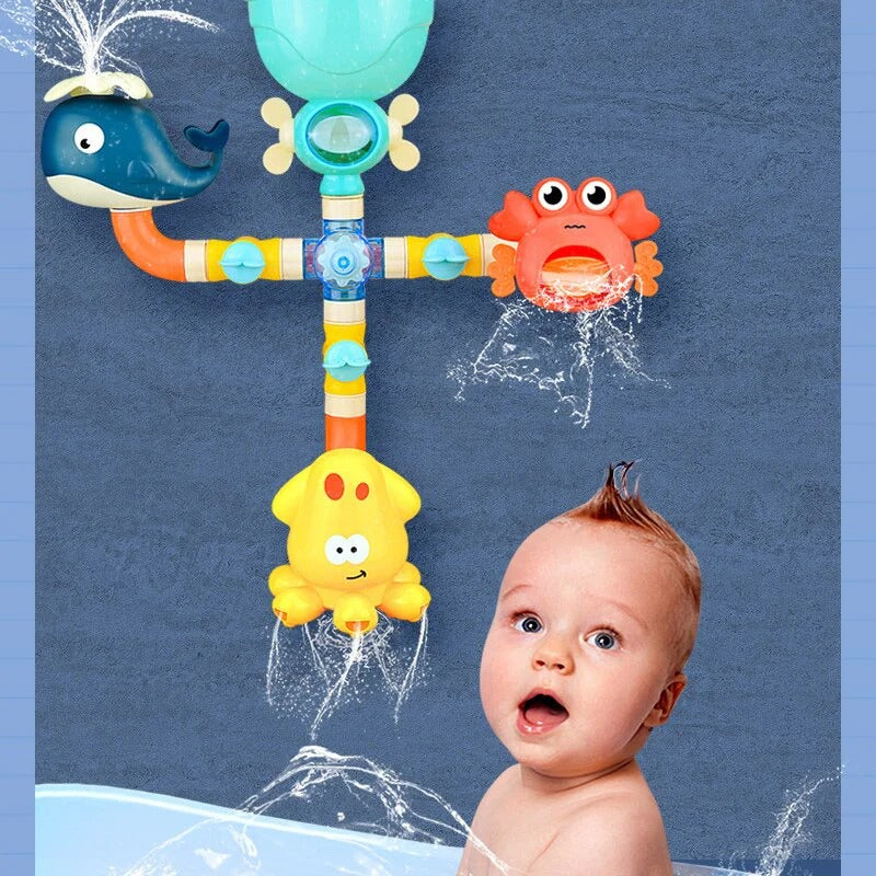 FountainFrolic – Leuchtendes Badebrunnen-Spielzeug für Kinder ab 18 Monaten – Weckt Wasserneugier & Sensorischen Spaß