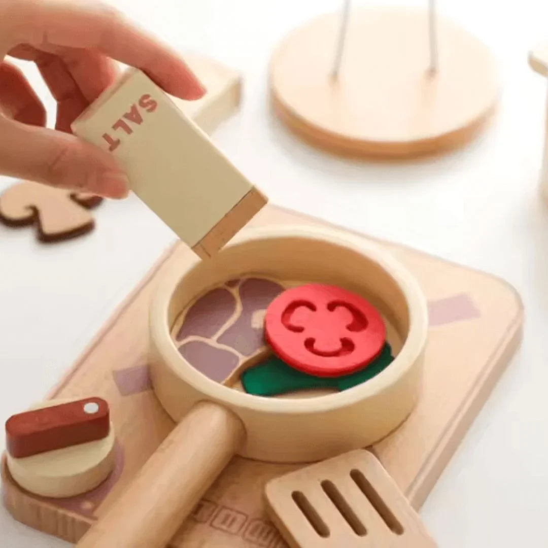 TinyCooks – Holzspielküche für Kinder ab 3+ – Fördert Fantasievolles Spiel