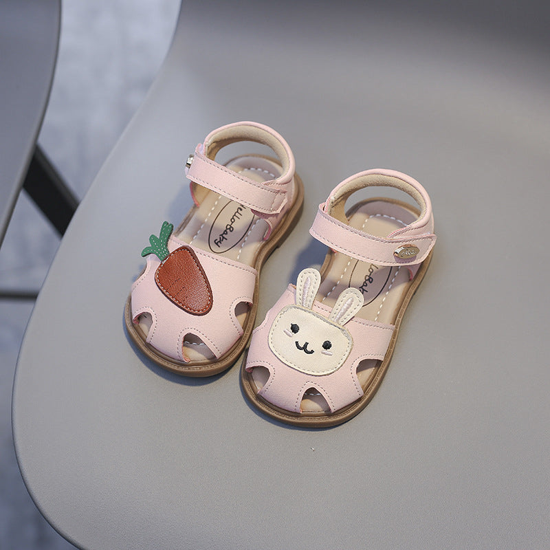 Casual sandalen met konijnen- en wortelmotief