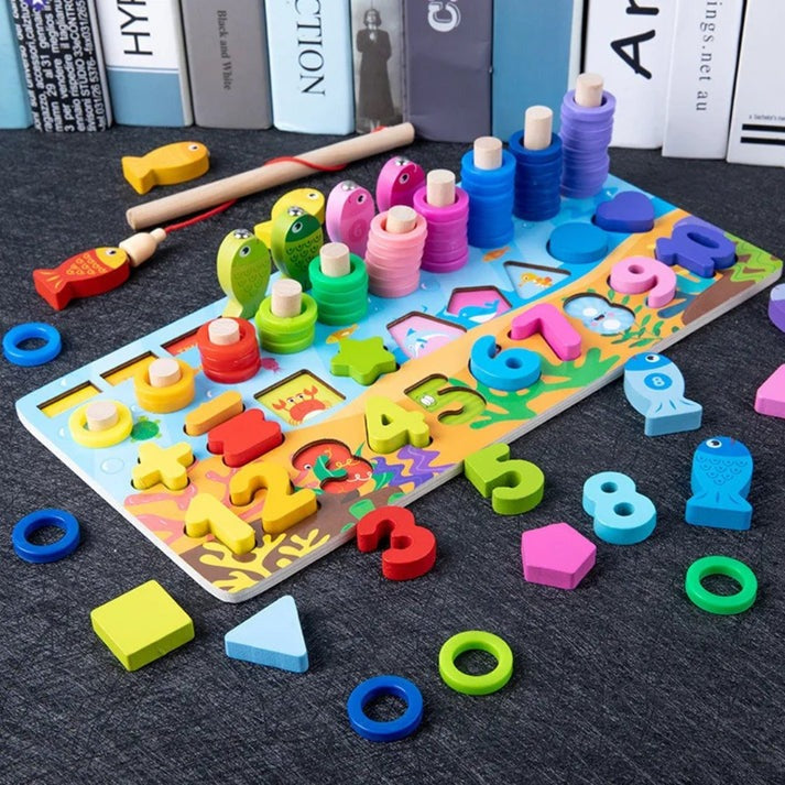 3DPuzzleCraft - 3D-Zahlenpuzzle aus Holz zum Sortieren von Montessori-Spielzeug