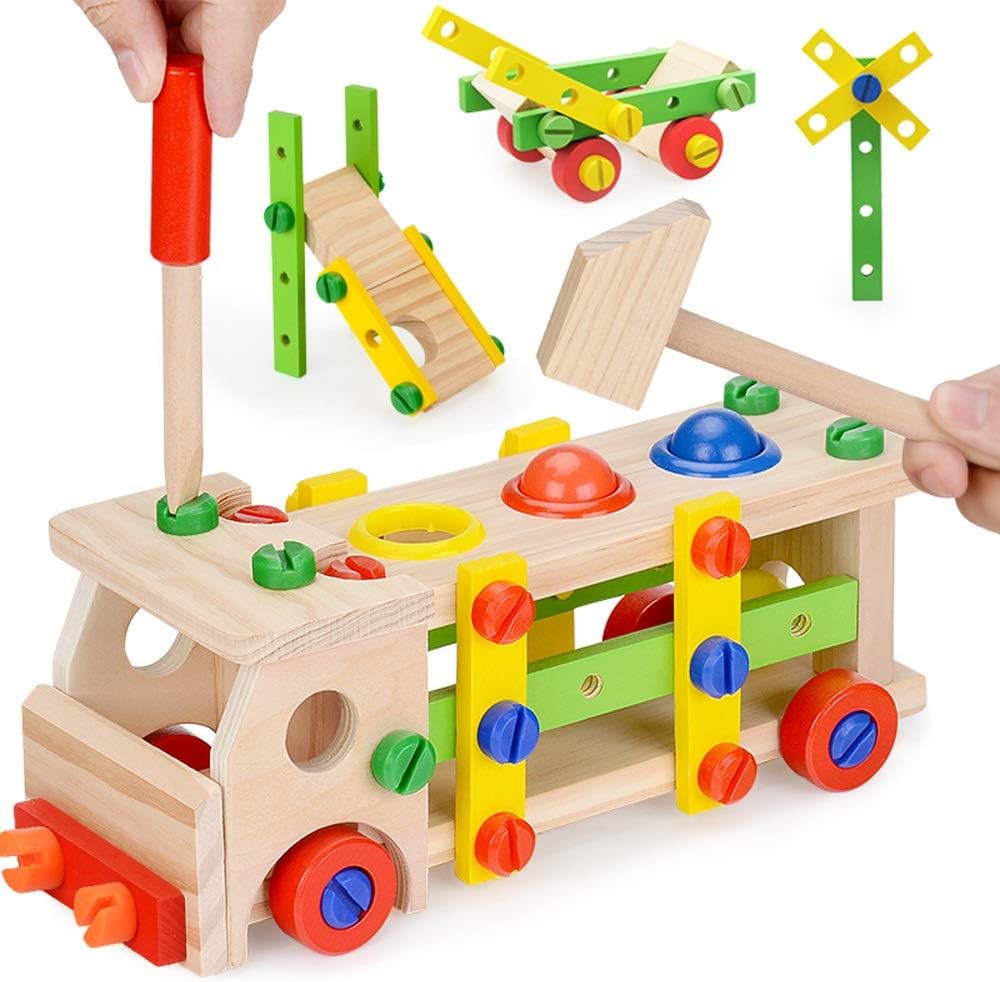 ConstructCruiser - Hölzerne Schraube Auto Spielzeug