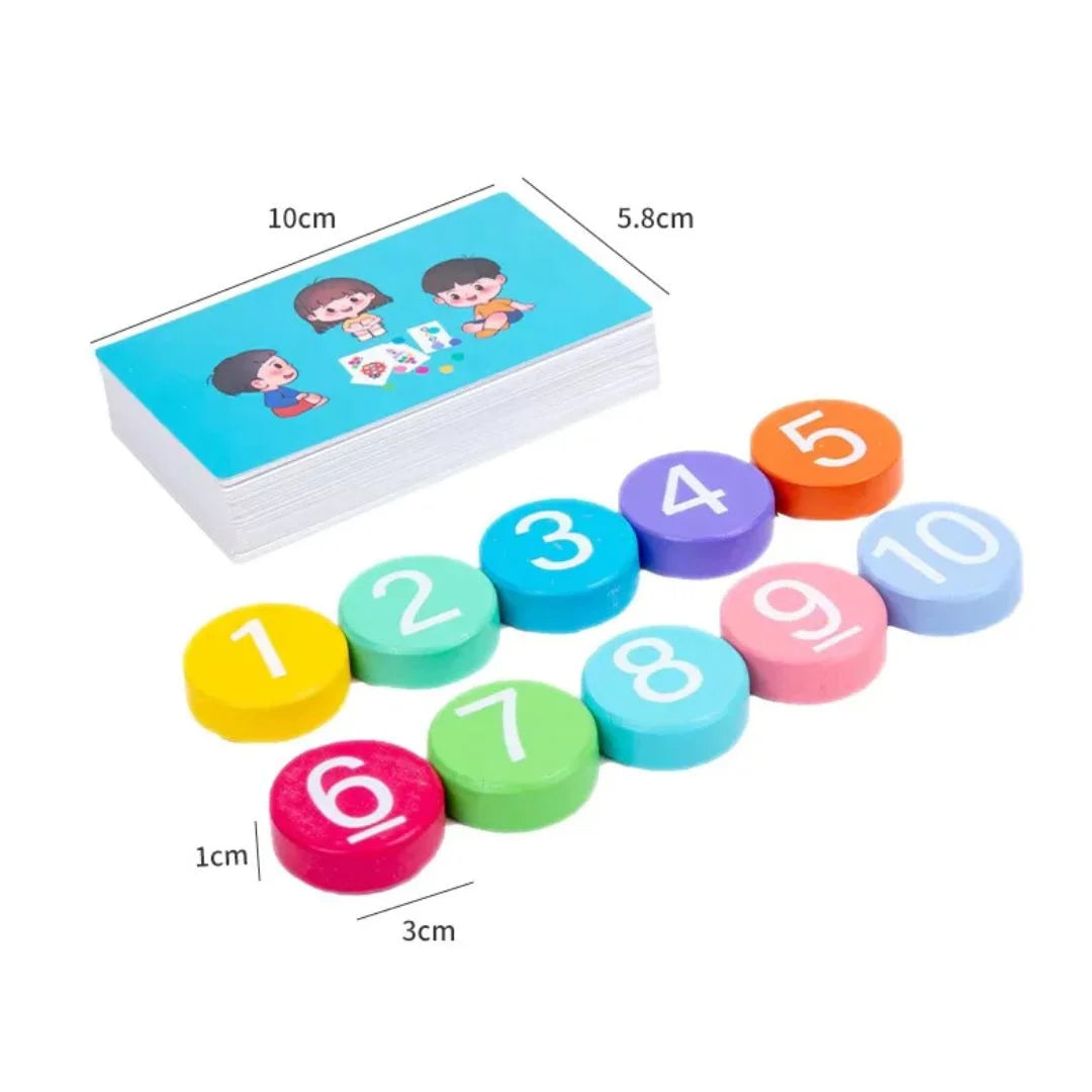 CountCaps Holz Zähl- & Rechenset für Kinder – Spielerisch Rechnen – Ab 4 Jahren