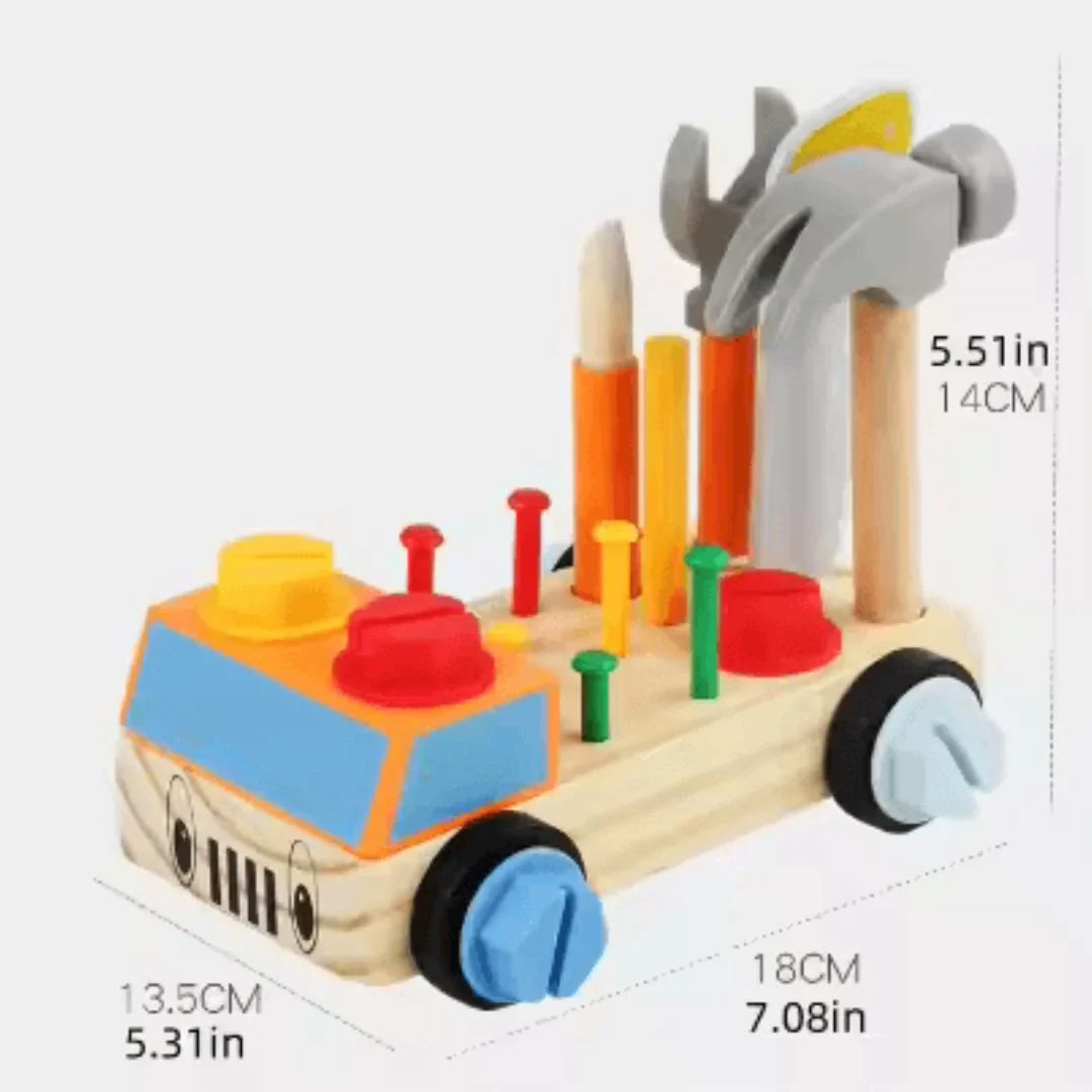 TinyTinker – Montessori Holzschraubbrett für Kinder ab 3+ – Fördert Feinmotorik