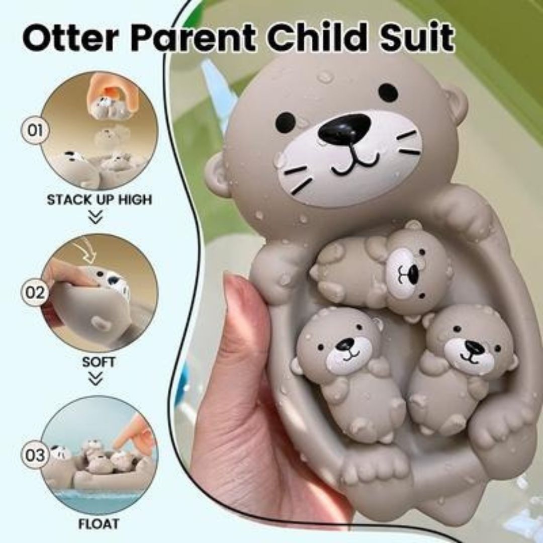 OtterNest – Schwimmende Otter-Familien-Badespielzeuge für Kinder ab 1,5 Jahren – Fördert Bindung & Fantasievolles Wasserspiel