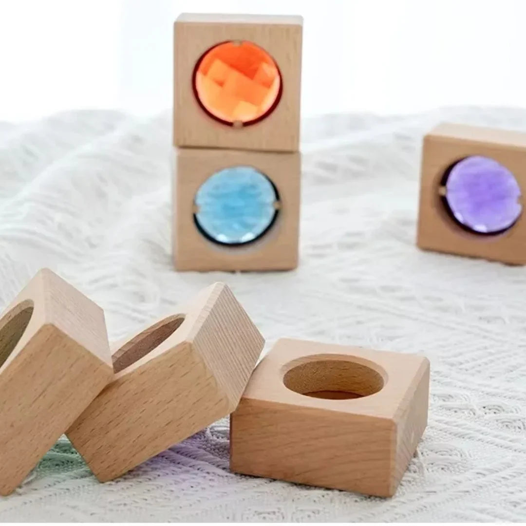 PrismiBlock Buchenholz Prisma Bausteine – STEM Spielzeug Ab 3