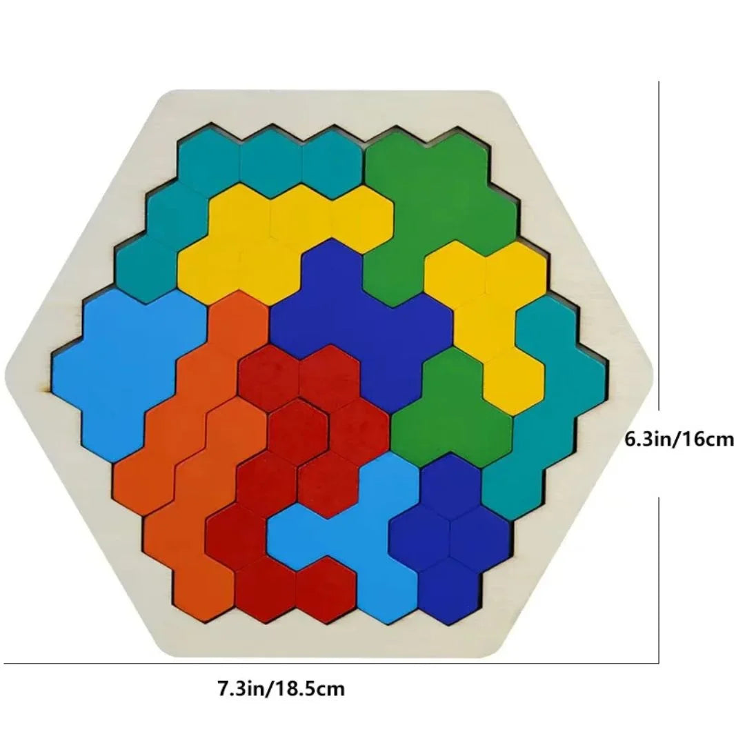 HexoCraft – Holz Sechseck-Puzzle für Kinder ab 4 Jahren