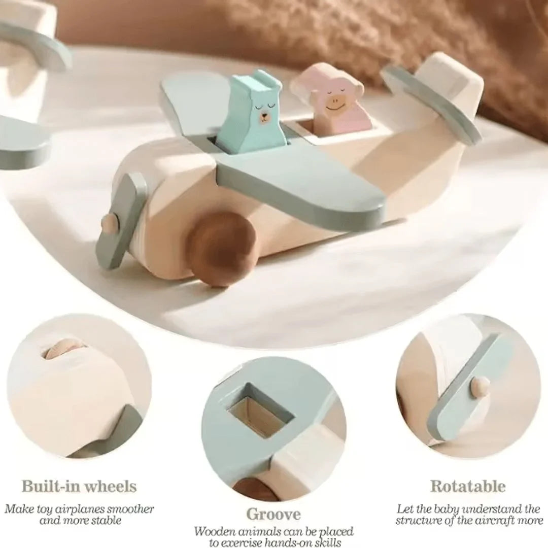 SkyCraft – Holzflugzeug-Spielzeug für Kinder ab 3+ – Fördert Kreativität und Motorik