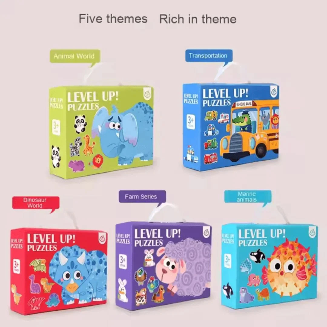 WoodyCraft – 6-in-1 Puzzle für Kinder ab 3+ – Fördert Feinmotorik