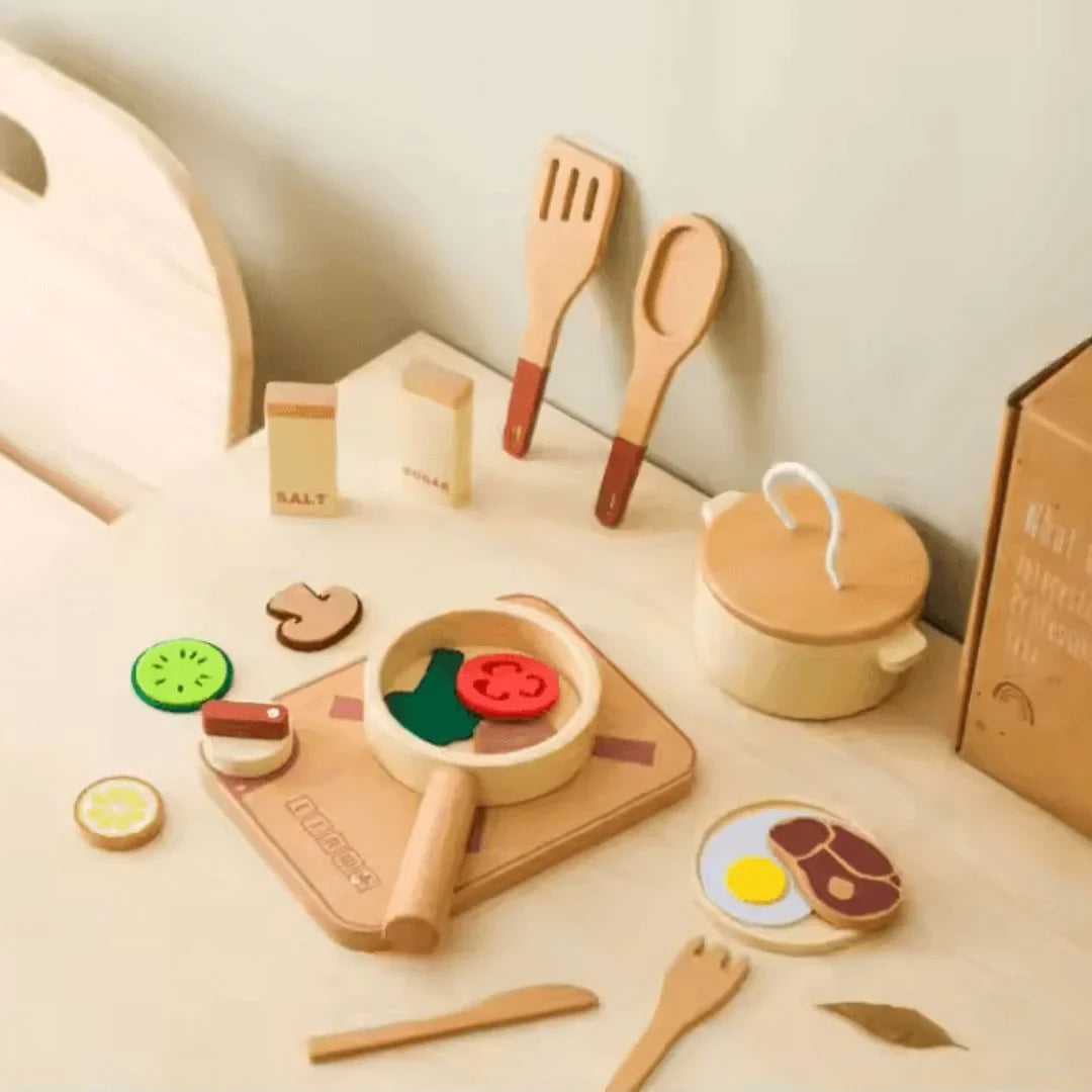 TinyCooks – Holzspielküche für Kinder ab 3+ – Fördert Fantasievolles Spiel