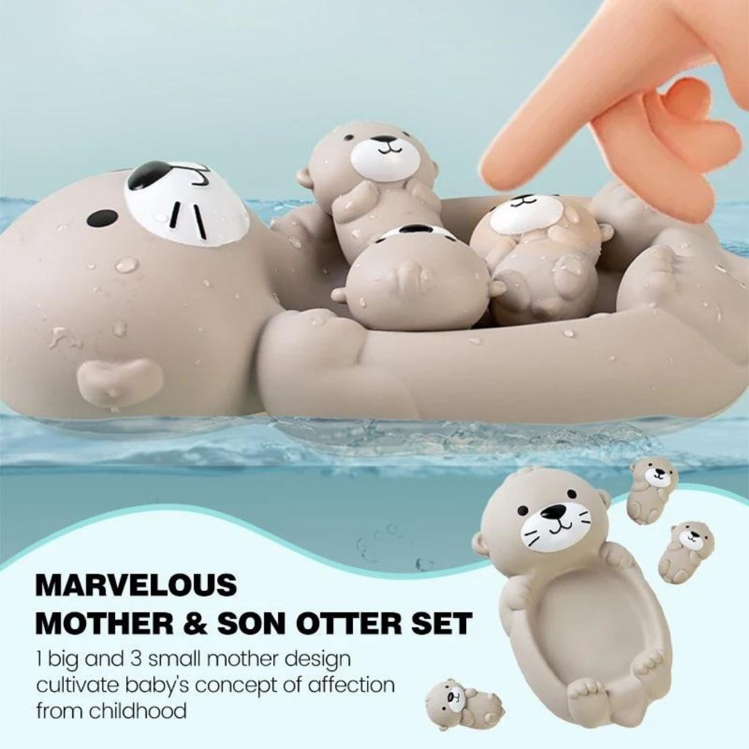 OtterNest – Schwimmende Otter-Familien-Badespielzeuge für Kinder ab 1,5 Jahren – Fördert Bindung & Fantasievolles Wasserspiel