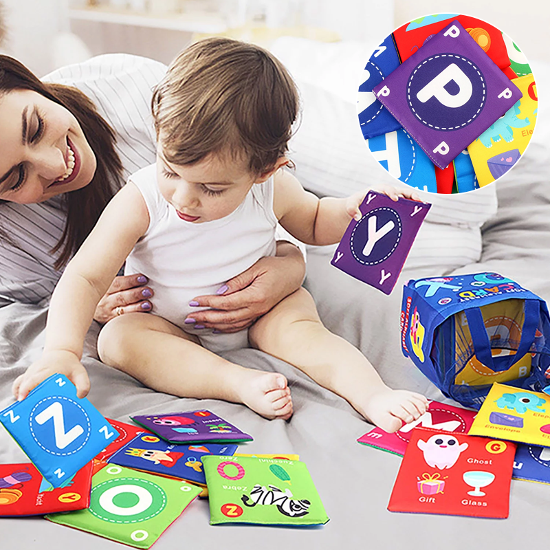 BusyBaby - Baby Stoffbuch Weiches Lernkarten-Set