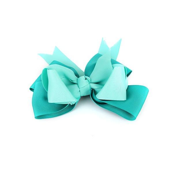 BABY MEISJES AQUA/GROENE CLIP DUBBELE STRIK