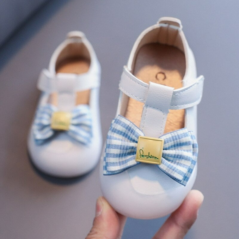 Meisjes prinses vlinderknoop leren sandalen