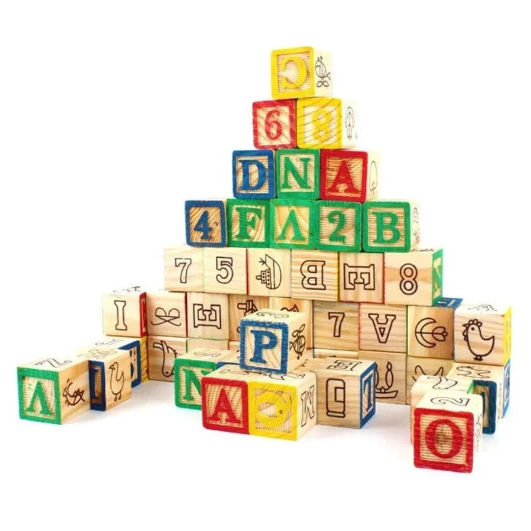 LearnBlocks – Montessori ABC Holzbausteine für Kleinkinder ab 1 Jahr
