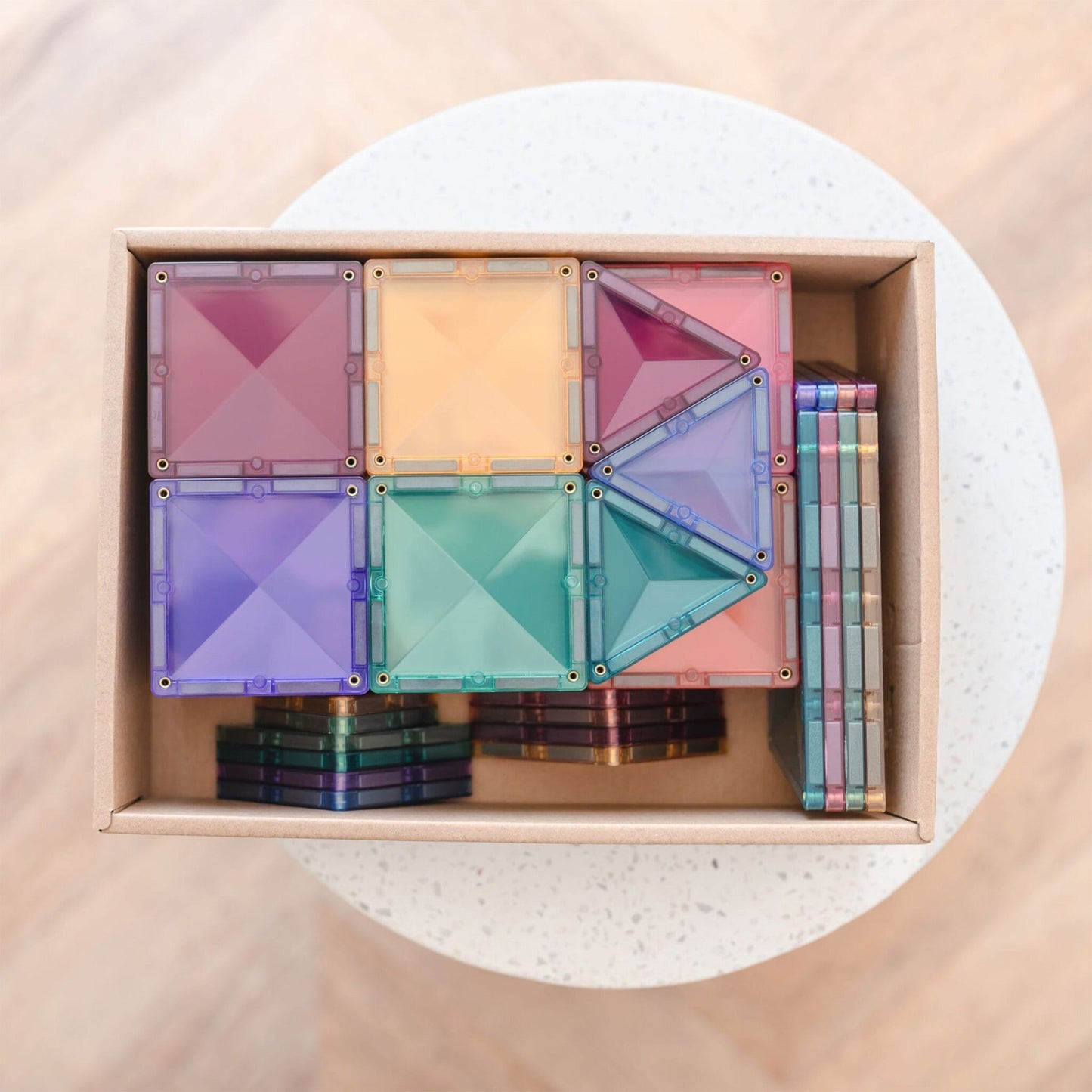 Connetix Tiles – 64-elementowy zestaw startowy w pastelowych kolorach