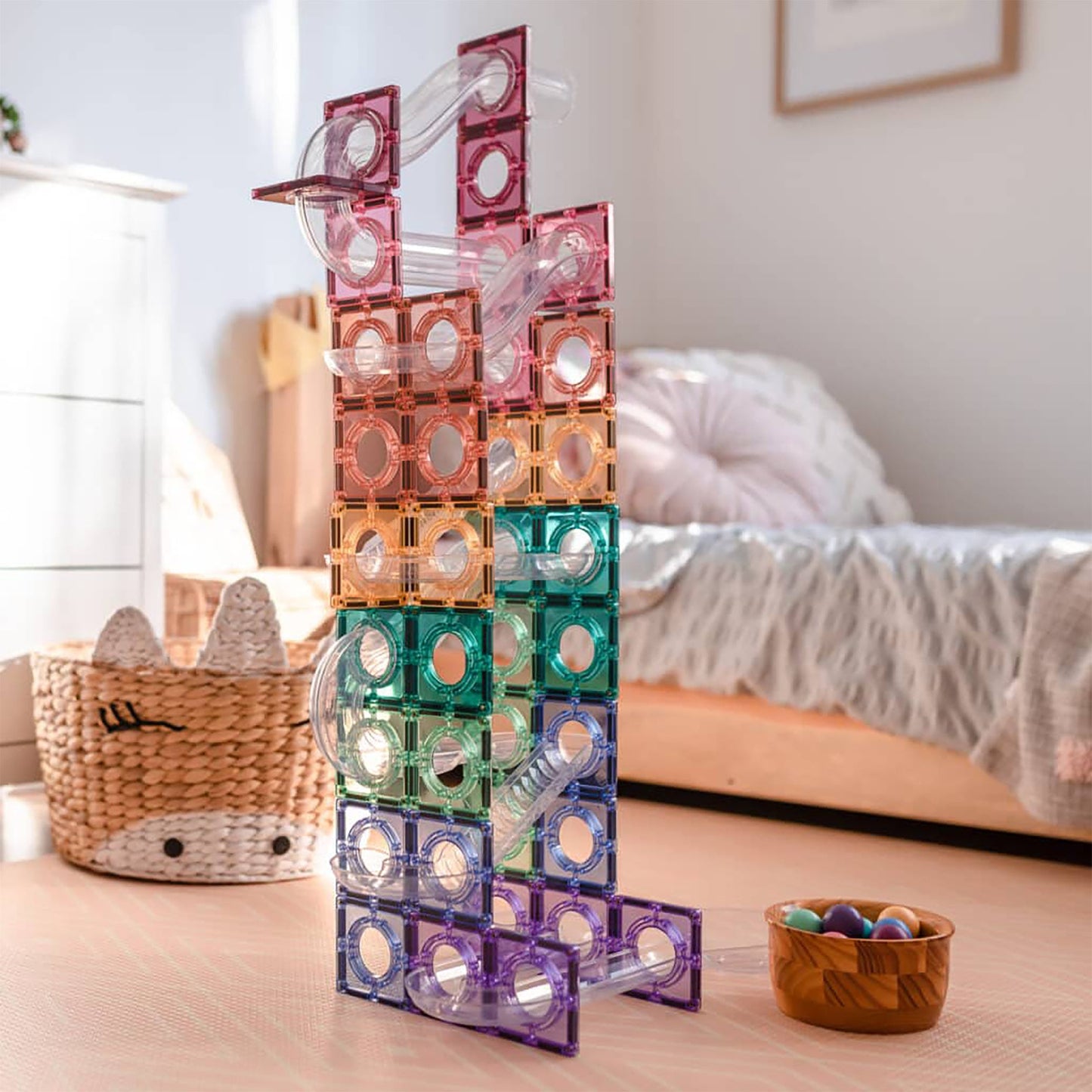 Connetix Tiles – 106-elementowy zestaw do układania piłek w pastelowych kolorach