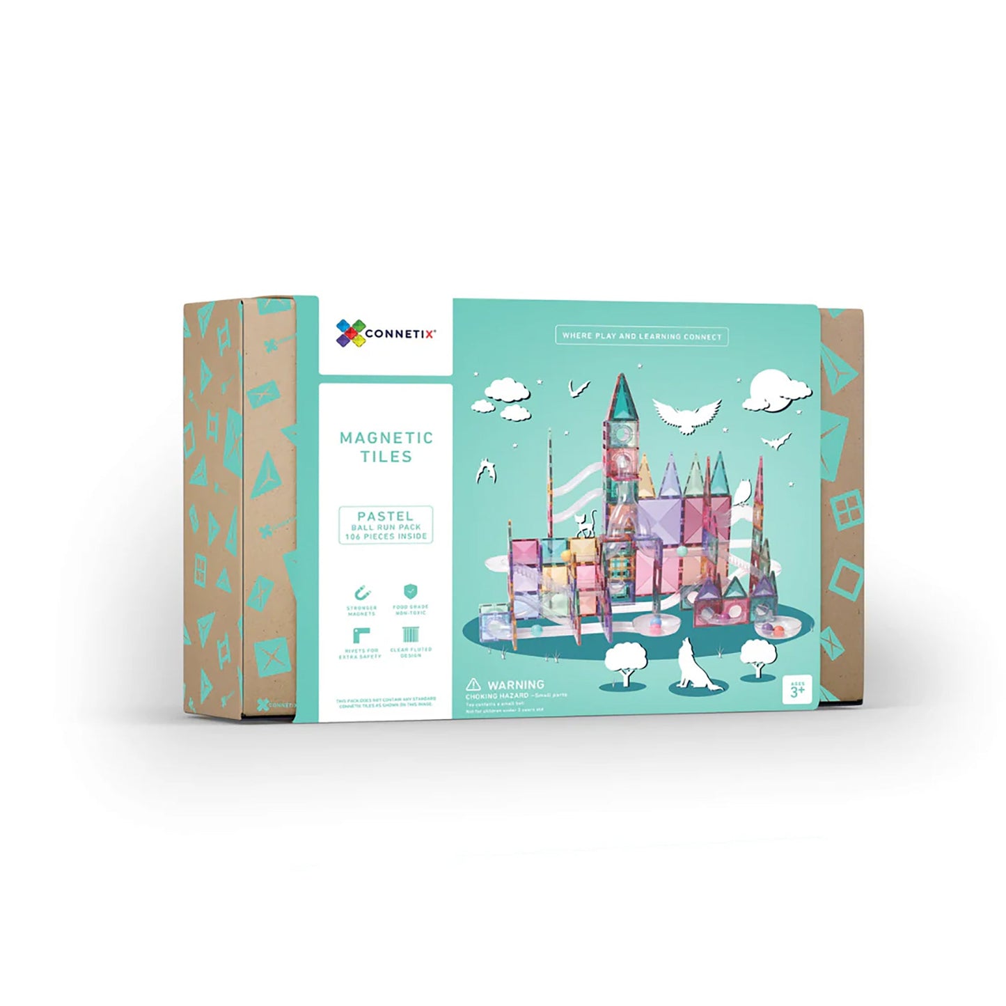Connetix Tiles – 106-elementowy zestaw do układania piłek w pastelowych kolorach