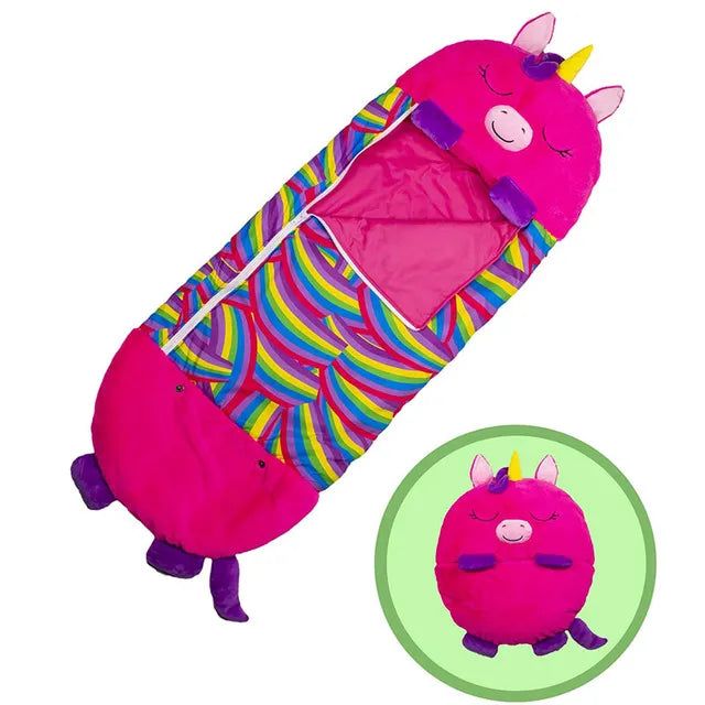 CuddleHaven - 2 in 1 Cartoon Kinder Schlafsack/Kissen