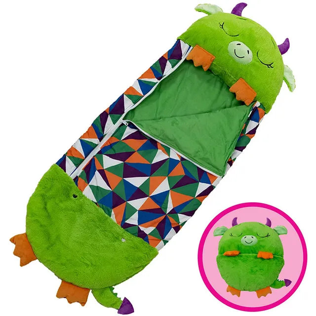 CuddleHaven - 2 in 1 Cartoon Kinder Schlafsack/Kissen