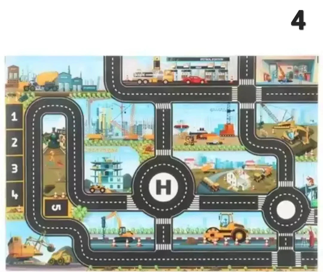 ZoomTown – Faltbare Auto-Abenteuer-Spielmatte-Set mit Spielzeugfahrzeugen – Ab 3 Jahren