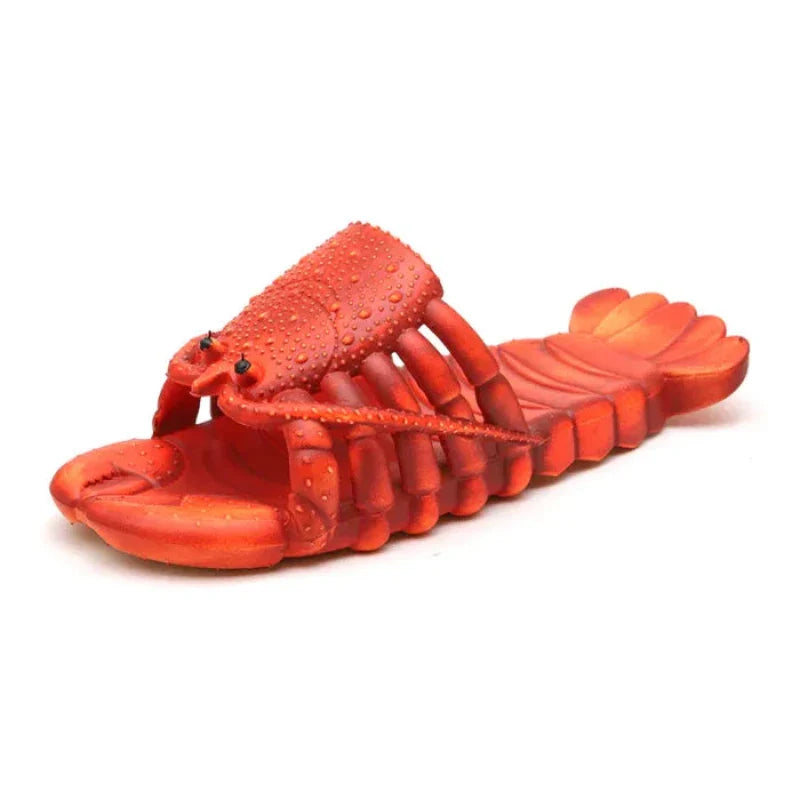 Coole en funky pantoffels met kreeftenmotief