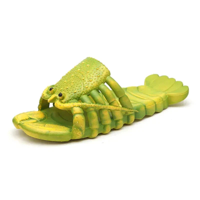 Coole en funky pantoffels met kreeftenmotief