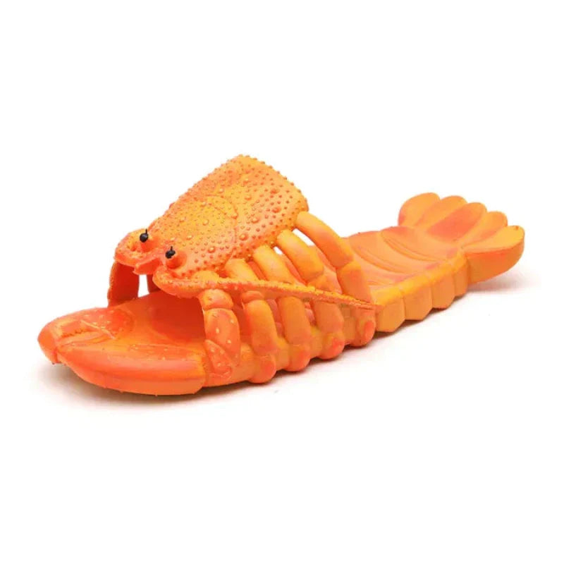 Coole en funky pantoffels met kreeftenmotief