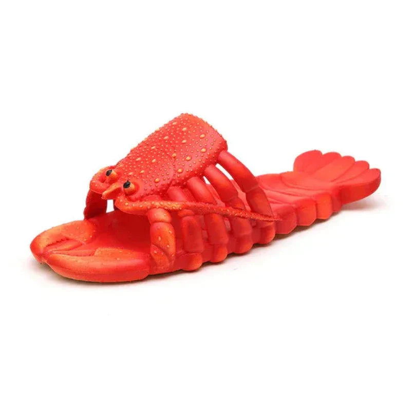 Coole en funky pantoffels met kreeftenmotief
