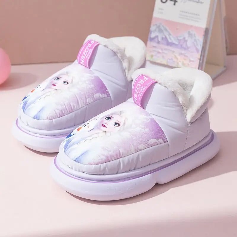 Frozen Elsa And Olaf Cozy Slip On Slippers