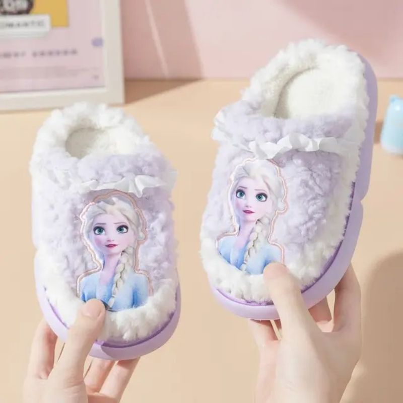 Ciepłe kapcie domowe Frozen Elsa
